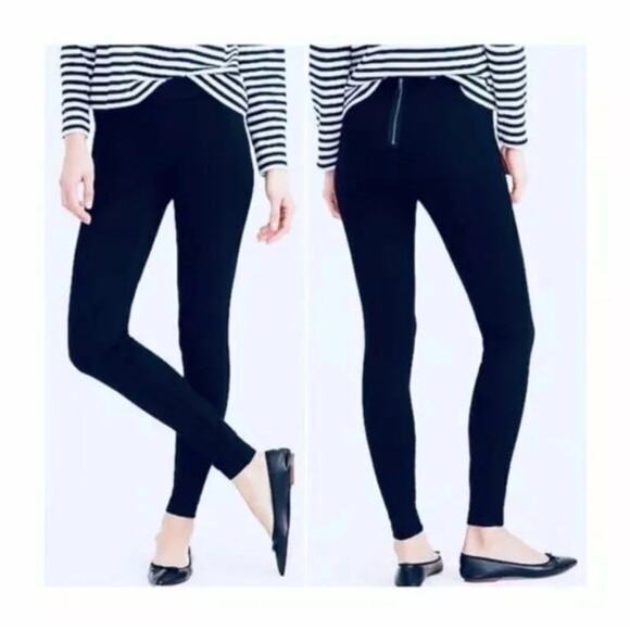 J. Crew Navy Blue Pixie Leggings Pants Women Size 8 Back Zipper Back Seam 31090 - Picture 1 of 15